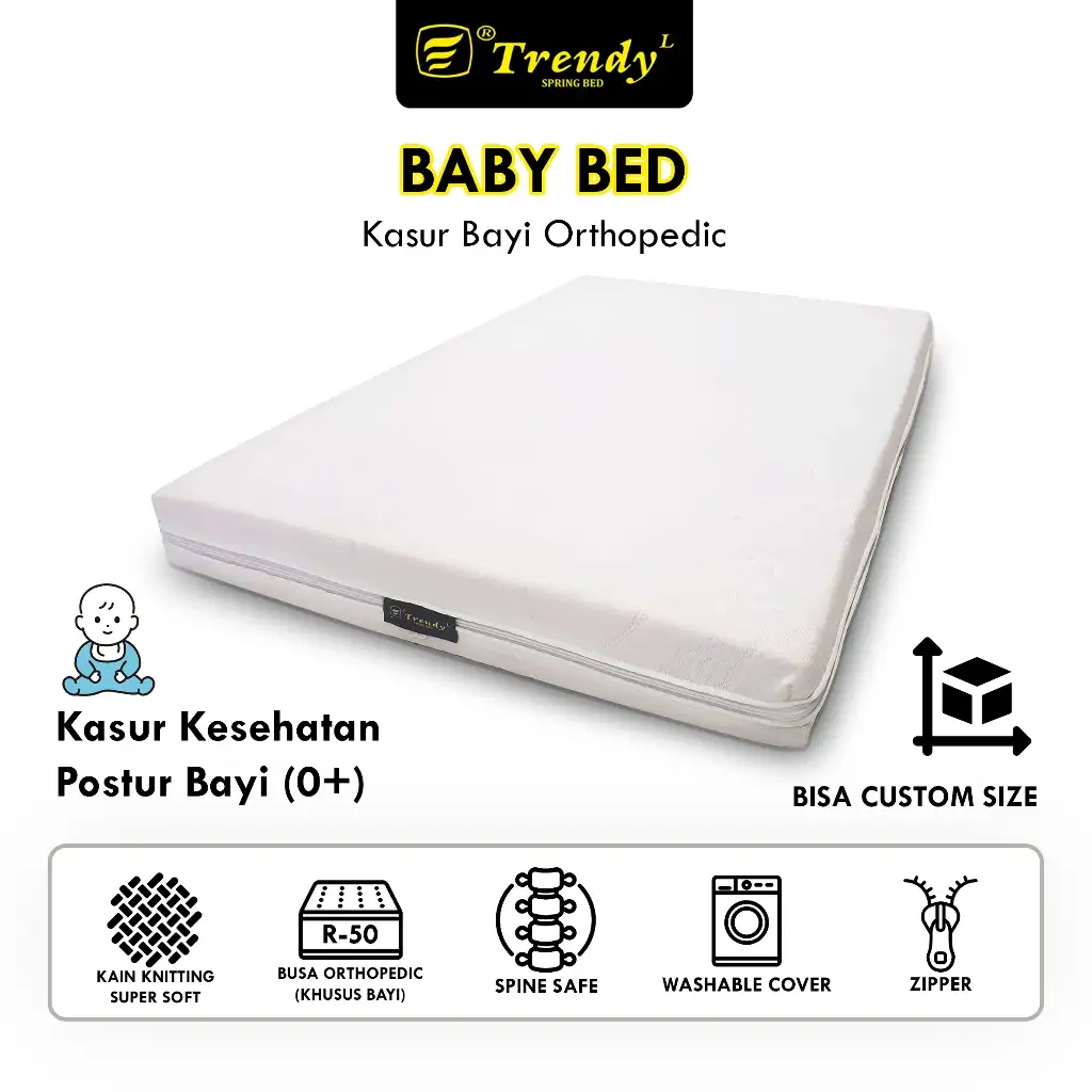 Trendy Baby Bed - Kasur Bayi Orthopedic Vacuum Density 50 Grade A Kasur Kesehatan Tulang Bayi