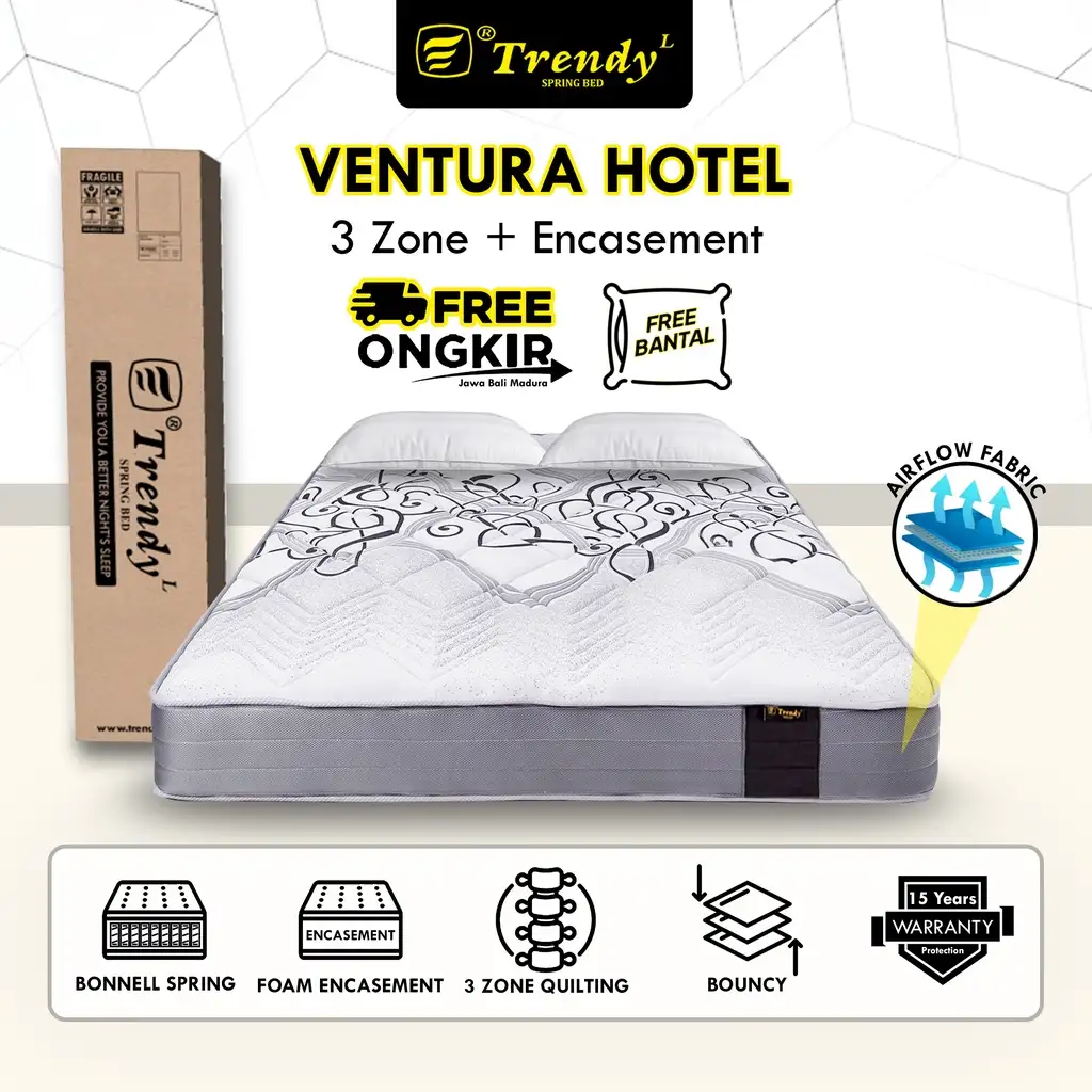 Trendy Ventura Hotel Foam Encasement - Kasur Spring Bed Hotel - Mattress Dalam Box