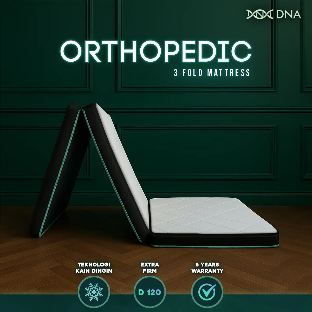 DNA Kasur Lipat 3 Orthopedic Tebal 7cm - Kasur Travelling / Kasur Lantai / Kasur Orthopedic