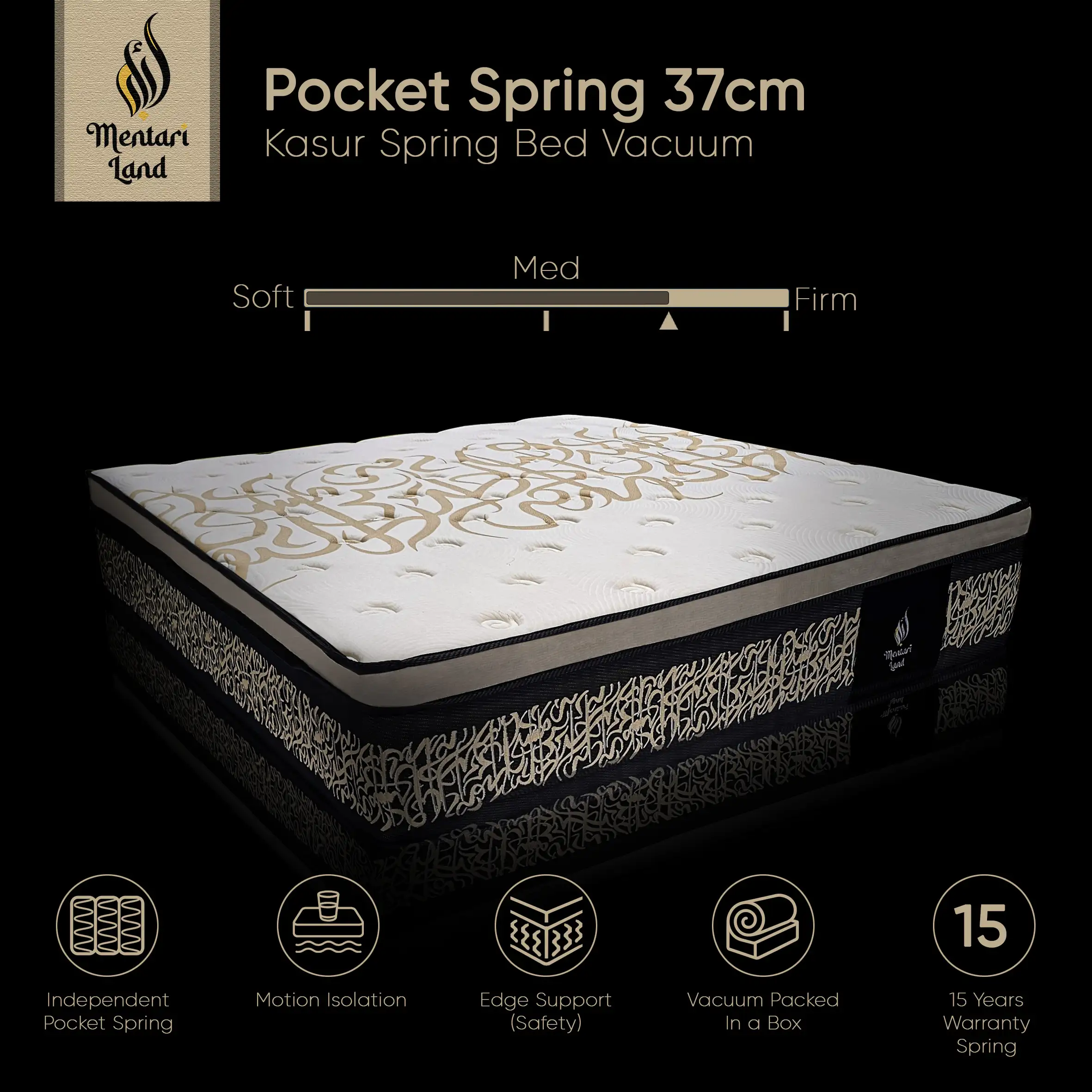 Mentariland Kasur Spring Bed 32-37cm - Pokcet Spring Giant Mattress Vacuum Dalam Box