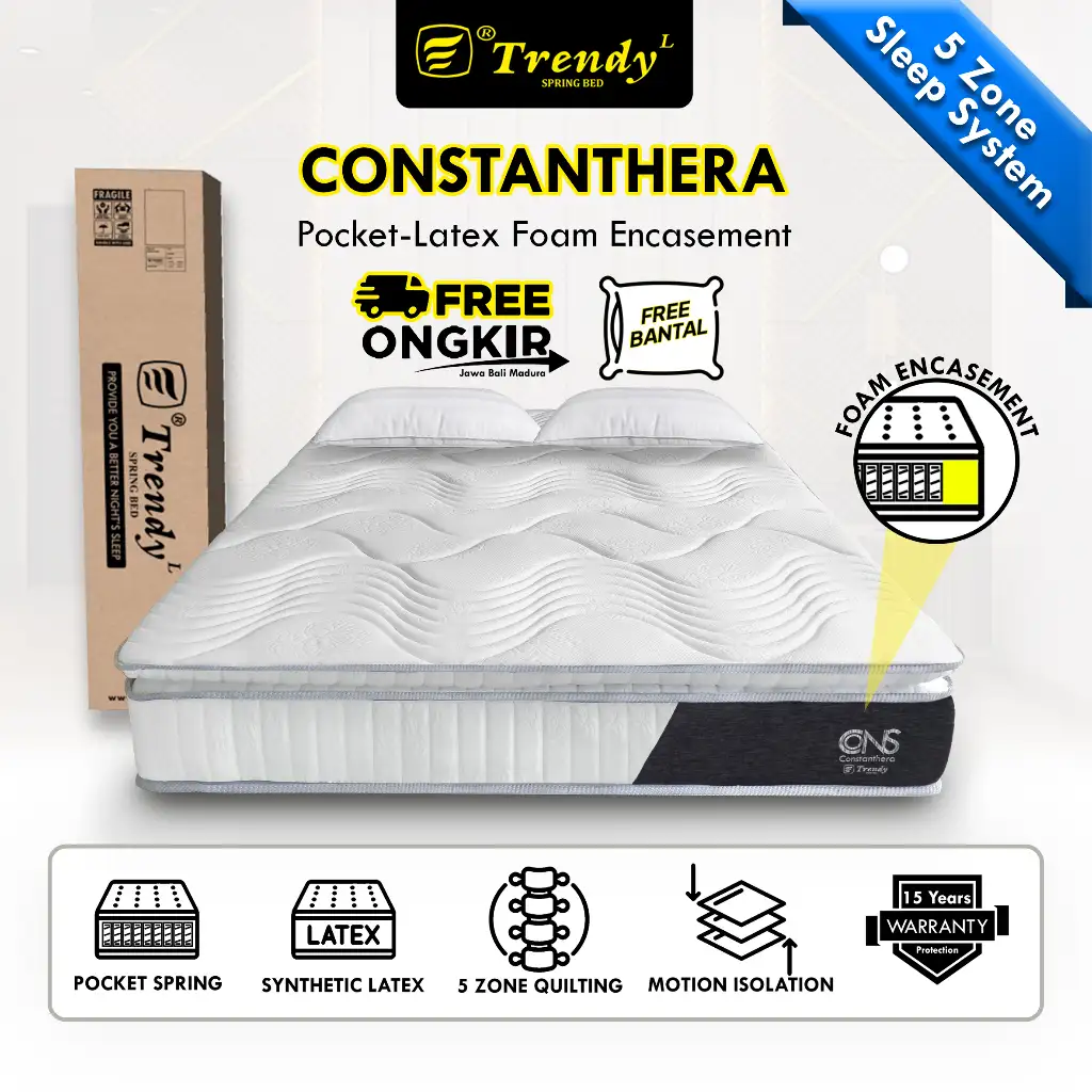 Trendy Constanthera Pocket Spring Latex Foam Encasement  - Kasur Spring Bed 30cm Vacuum Press Roll