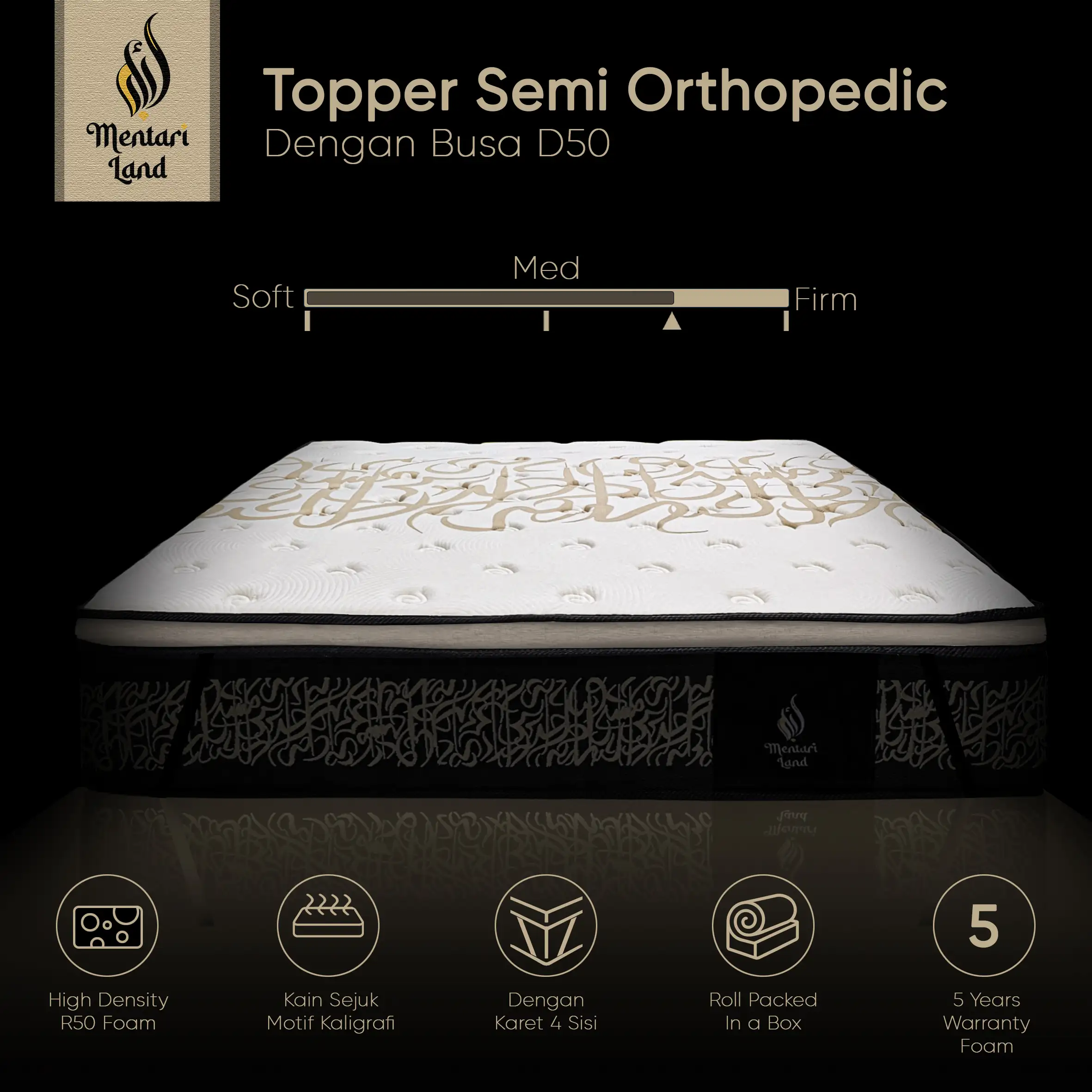 Mentariland Mattress Topper - Latex/ Orthopedic/ Semi Orthopedic Roll Packed Dengan Karet